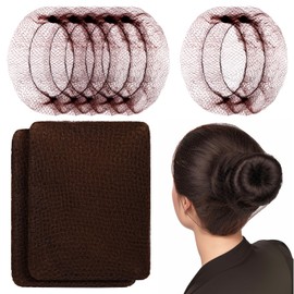 LEOBRO Brown Hair Nets, 60pcs Hair Nets for Food Service Workers, Invisible Nylon Kitchen Hairnets for Women and Men, 24 inches