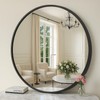 SONGMICS Bathroom Round Mirror for Wall, 24 Inches Black Circle