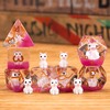 DND Resin Cat Dice Set, D&D Polyhedral Dice for Dungeons