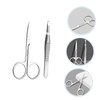 Housoutil 4sets Stainless Steel Eyebrow Grooming Scissor Tweezer Kit for