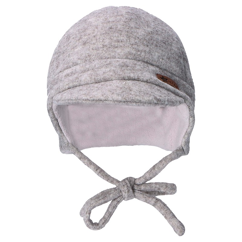 Sterntaler Boys' Peaked Cap Melange Hat, lightgrey
