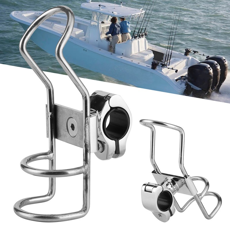 Fishing Rod Rack Stainless Steel Rail Mount Pole Bracket Support