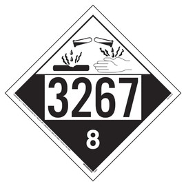3267 Placard, Class 8 Corrosive 25-pk. - 10.75" x 10.75" Removable Self Adhesive Vinyl for Temporary Applications, DOT Hazmat Compliant, J. J. Keller & Associates, Inc.