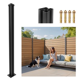 Tafbrik 6FT Heavy Duty Aluminium Fence Post, No Dig Metal Post for Outdoor Privacy Fence Panels, Compatible with Wood Slats and Composite Boards for Patio, Backyard, Garden