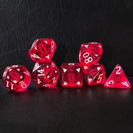 Bescon Dragon Eye RPG Dice Set of 7 Dragon Eye Polyhedral Dice Red Eye Set