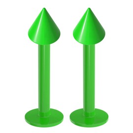 2pc 1.2mm 16g Labret Bar Studs Lip Ring Monroe Tragus Snake Spider Bites Forward Helix Cartilage Dahlia Conch Green Dental-Grade Acrylic 3mm Cone Piercing - 8mm