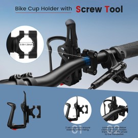 Drink Holder Bicycle 55-75 mm Adjustable Size Bottle Holder Bicycle PC Drink Holder Motorcycle Material Water Bottle Holder for Bike, MTB, Scooter, Ebike