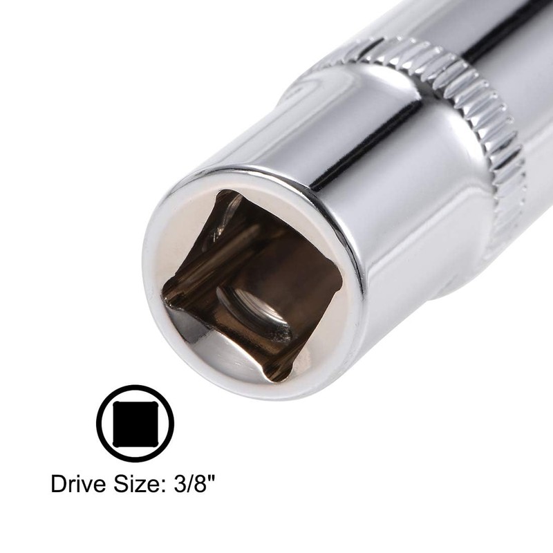 TOP-VIGOR 2Pcs 3/8-Inch Drive by 12mm Deep and Shallow Socket,