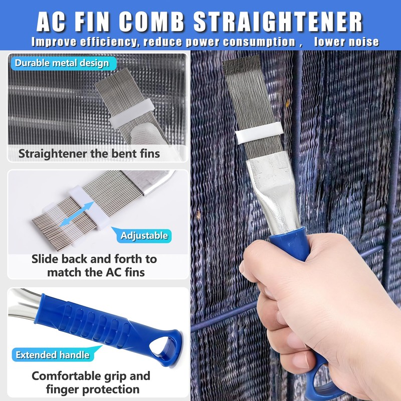JAKAPHORIC 9 Pcs Air Conditioner Fin Comb Kit, Ac Fin