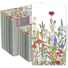 200 Flowers Paper Napkins Disposable Floral Guest Paper Napkins Decorative Hand Towels Cocktail Napkins Guest Hand Towels for Bathroom Wedding Birthday Party Baby Shower Lunch Dinner Kitchen