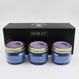 Hosley 3OZ Clear Fragrance Jar Candles Pack of 3- Lavender Thyme. Ideal Gift for Party Favor Weddings Spa Reiki Meditation Bathroom Settings