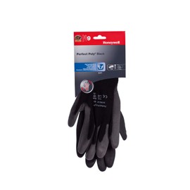 Honeywell 2400251-10/SP PSS Perfect Poly Black General Handling Gloves, Fine Handling in Dry Environment, EN 388 4121 - Size 10 (1 pair, carded)