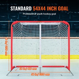 VEVOR Youth Street Hockey Net Indoor Outdoor Steel Hockey Goal for Kids 54"x44" - 54 x 44 in
