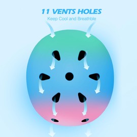 Lyefancy Kids Bike Helmet, Toddler Helmet for 2-15 Years Old Boys Girls, Children Adjustable Kids Helmet for Cycling, Biking, Scooter, Skating (Pink+Blue+Green, M)