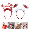 Gatuida 2pcs Valentine's Day Cartoon Heart Headband Lovely Lightweight Hair