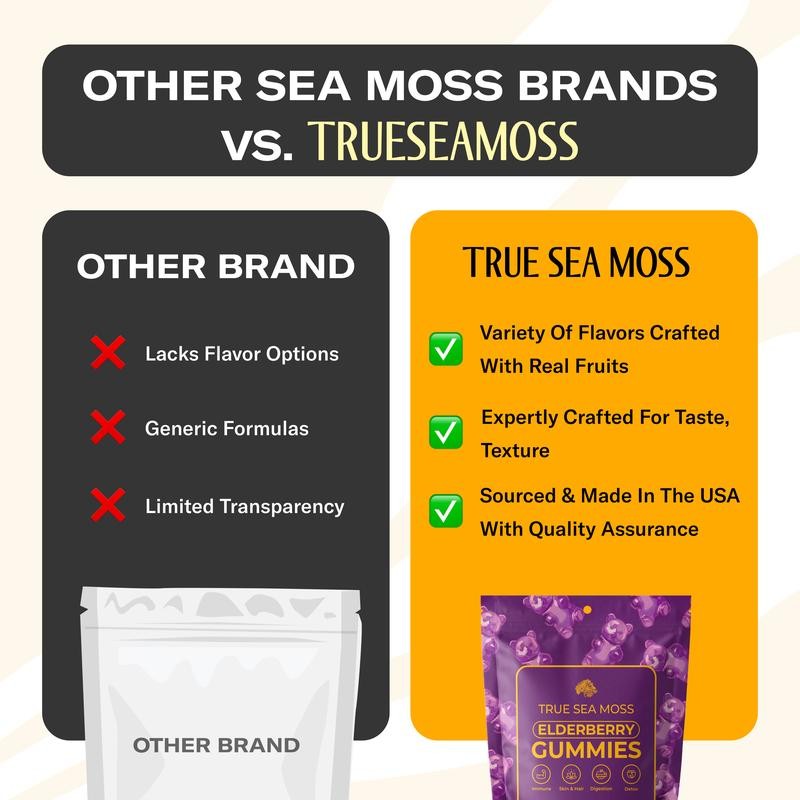 Sea Moss & Elderberry Gummies – 60 Berry-Flavored Multivitamin Gummies