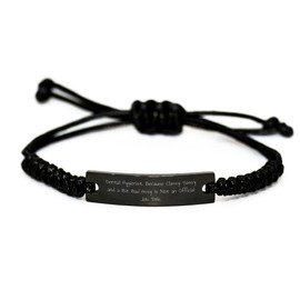 Dental Hygienist Gifts, Funny Quote Rope Bracelet, Adjustable Black Stainless Steel, Father's Day Unique Gifts from Men to Friends