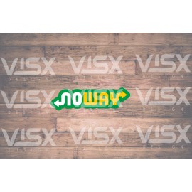 VISX No way Subway Gay Bumper Sticker Joke Funny Die Cut Hard Hat Slap Toolbox