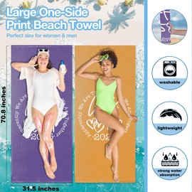 2 Pack Girls Trip Gifts Favors 2025 Beach Towel, Microfiber Swim Towels Friendship Girls Weekend Gifts for Women Bride Beach Accessories Necessities for Pool Camping Travel Summer Vacation 32x71 inch