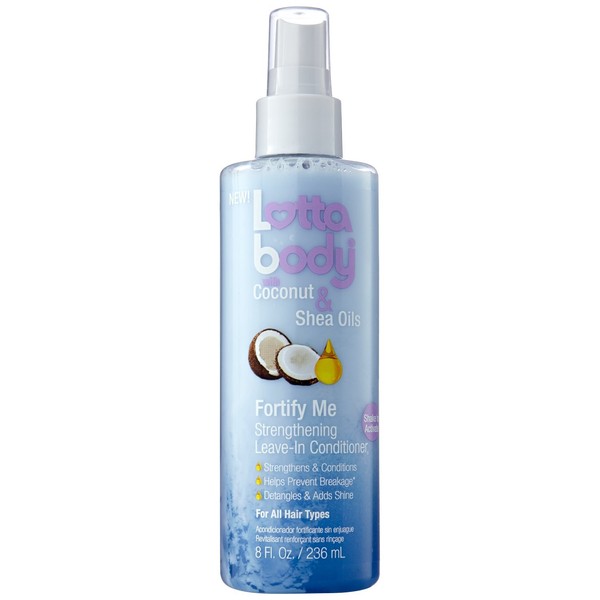 Lottabody, Fortify Me Strengthening Leave-In Conditioner, Strengthens and Conditions, Made With Coconut and Shea Oils, 8 Fl Oz