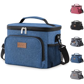 Lifewit Insulated Lunch Bag for Men, Thermal Lunch Box for Women Cool Bag, Reusable Leakproof Lunch Tote Bag with Adjustable Shoulder Strap for Adult for Work/Picnic/Beach, Dark Blue 9L