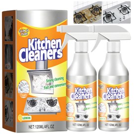 2PCS Kitchen foam Cleaner, Stubborn Stains Cleaner, Domestic Cooktops, All-purpose Kitchen Pots and Pan Cleanerrange Hoods, Kitchen Bubble Cleaner Spray, Grime and Grease, Cleanboss, 4 Fl.oz(120ml)