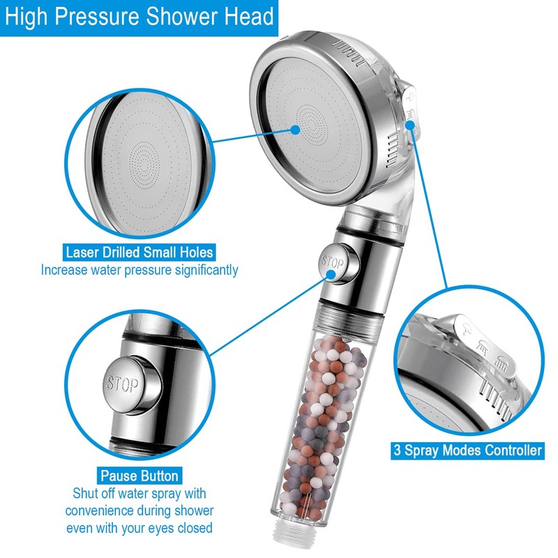 Vacto High Pressure Handheld Shower Head with Filter, Shower Head