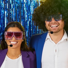 6 Piezas De MicróFono De Juguete Con Diadema Ajustable, Accesorios De Cosplay Para Fiestas, Auriculares Falsos De PláStico Para Mascarada, DecoracióN De Estilo Rockero Para NiñOs Y