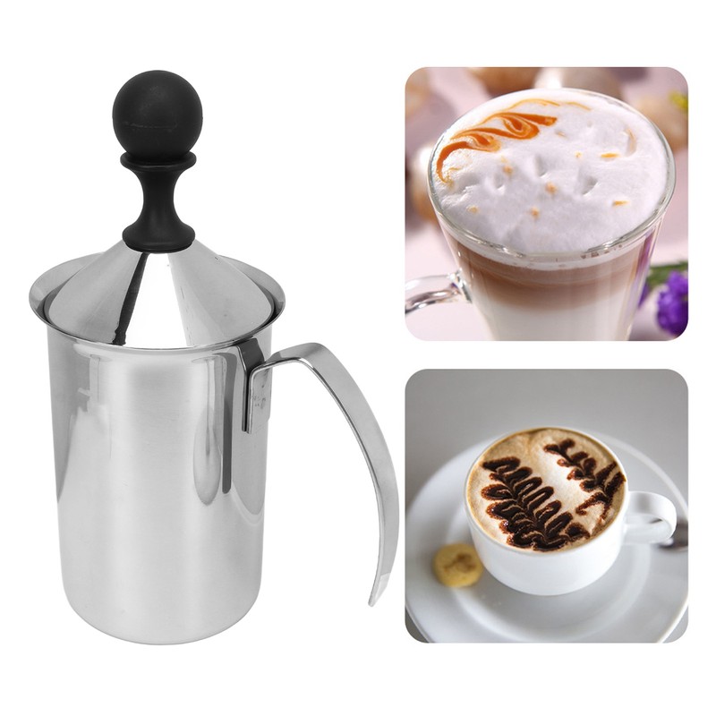 Coffee Frother Double Layer Versatile Manual Stainless Steel Milk Foamer