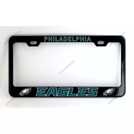 none Philadelphia Eagles License Plate Frame - Black Powder Coated Metal
