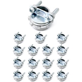 QWORK Cable Connector, 16 Pieces 1/2" Clamp Type Cable Connectors, Steel Connector for Metallic Conduit Protect Cables