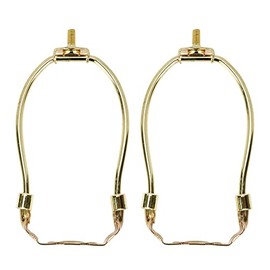 UTALIND 5 Inch Lamp Harp Fitter for Lamp Shades Polished Brass (without Finial)Pack of 2