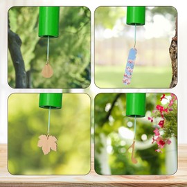 Wind Chimem, Bamboo Meditation Chimes for Outdoors Zen, Wind Bell for Home Decoration, Yoga Deep Sound Healing Instruments Chime (green)