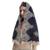 Mantveil Catholic Chapel Veils for Women: Vintage Blue Gold Floral