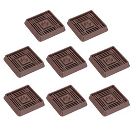 PATIKIL 2x2" Furniture Coasters, 8 Pcs Caster Cups Furniture Cups Rubber Non-Slip Square Feet Anti-Slip Stopper Pad Protector Sliding for Hardwood Floors Carpet Chair Table, Coffee