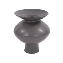 Howard Elliott Graphite Ceramic Flared Vase- Small