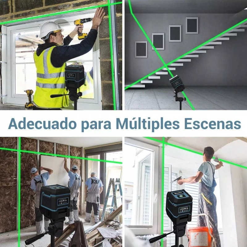 Bauihr Nivel Láser 100ft/30m Autonivelante Con Línea Cruzada de Haz