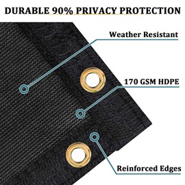 Shade&Beyond Privacy Screen Fence 6'x95' Black Outdoor HDPE Mesh Panels Shade Net Cover for Deck,Balcony,Backyard,Patio with Zip Ties,Customized Avaliable,FR06