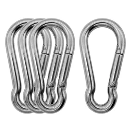 Outmate Premium 316 Stainless Steel Carabiner Set of Various Size 2"-3" Marine Grade Heavy Duty Rust Free in Seawater for Gym Garage Keychain Etc(316,M8,Pack of 4)