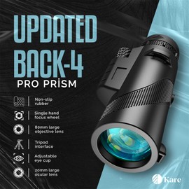 80X100 Monocular Telescope High Power with Smartphone Holder & Tripod, High Definition Larger Vision Monocular for Adults for Bird Watching Hiking Camping