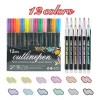 KFMX Plumones De Contorno Metálicos Doble Linea 12 Colores