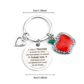 VZXMKATeacher Christmas Gifts,Teacher Gifts for Women - End of Year Thank You Retirement Retired Birthday Personalized Cool Summer Appreciation Valentines Day Teachers Keychain Stocking Stuffers