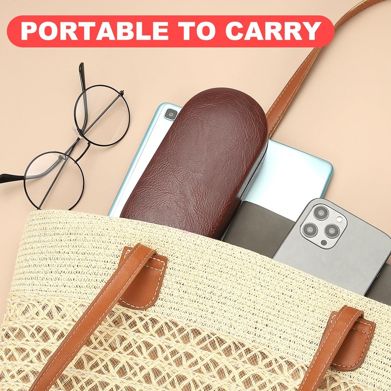 PATIKIL Hard Glasses Case PU Leather Large Glasses Case Protective