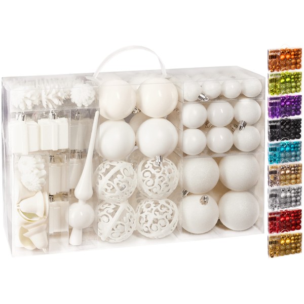 Brubaker, 101-piece set of Christmas baubles with a tree topper, Christmas decoration