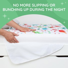 Potty training bed pad with tucks, mattress protector for 100% waterproof protection| Dinosaur| Lifesaver for mattress, Excellent for toilet training| Easy to wash & dry|Fits toddler & single size bed