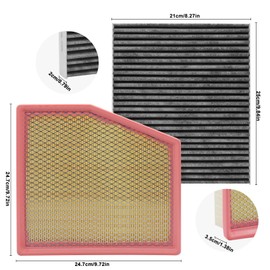 KEQGPCBE Comb Engine Cabin Air Filter for Chrysler Pacifica 3.6L V6 2025 2024 2023 2022 2021 2020 2019 2018 2017