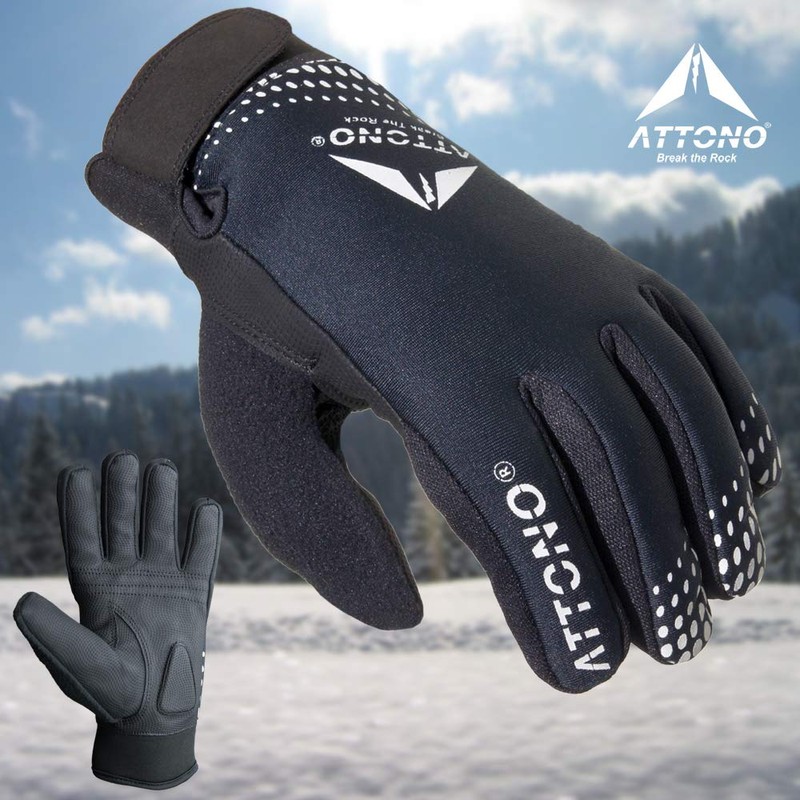 ATTONO Cycling Gloves Winter Cycling Mountain Bike Gloves with Waterproof