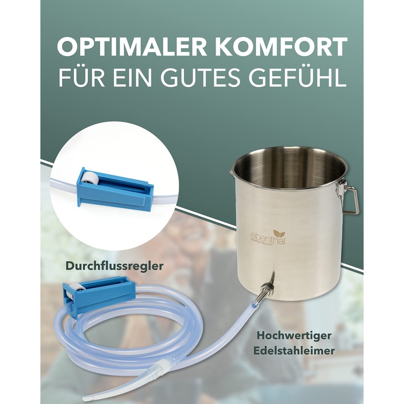 EBENTHAL VITAL® 2L Premium Stainless Steel Enema Set for Bowel