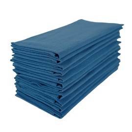 INFEI Plain Color Dinner Cloth Napkins, Set of 12 (15.7 x 11.8 Inches), Reusable Cotton Kitchen Table Napkin, for Cocktail Parties, Weddings, Hotel & Home Use (Aegean Blue)