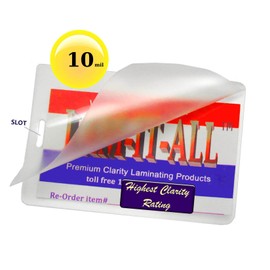 LAM-IT-ALL 10 Mil Hot Luggage Tag Laminating Pouches with Slot [Pack of 100] 2-1/2 X 4-1/4 Clear